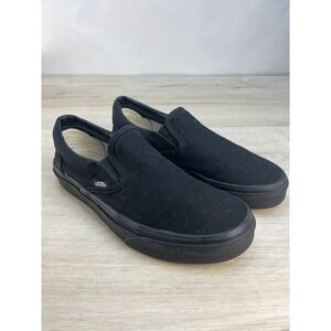 Vans Slip On Black Canvas Casual Sneakers Shoes Unisex Women Size 8 Men 6.5